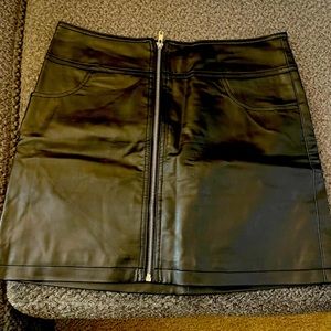 Stretchy, black, leather skirt